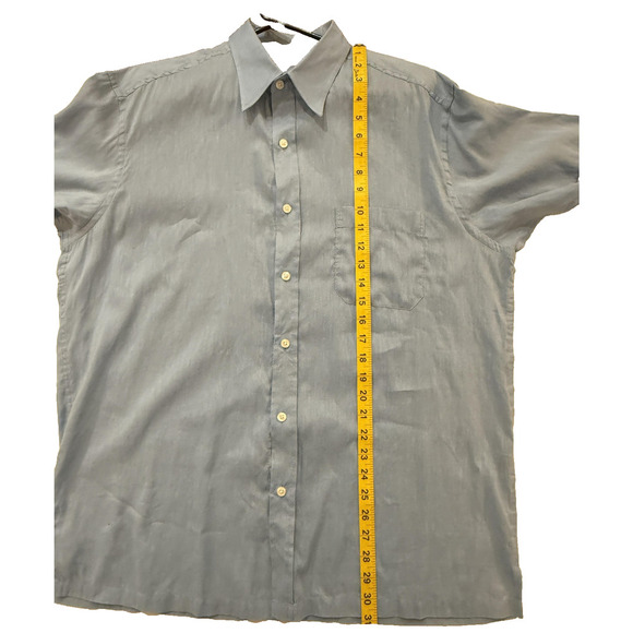 Tasso Elba Shirt Mens Large Linen Short Sleeve Button Up Pocket Summer Casual - Picture 7 of 7